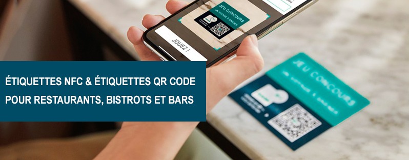 Etiquettes NFC et QR pour restaurants, bistrots et bars, par Etik Ouest